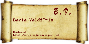 Barla Valéria névjegykártya